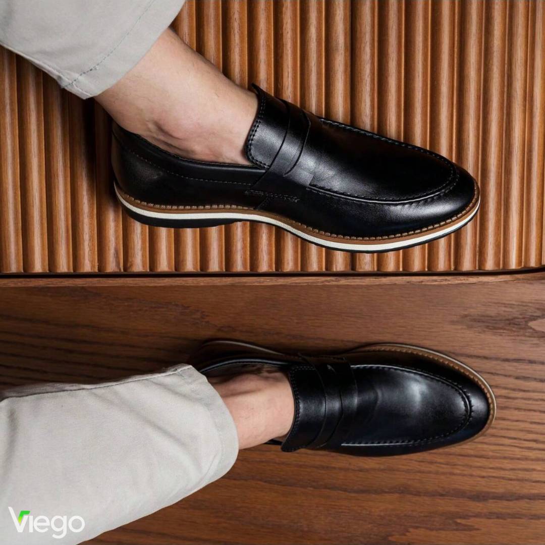 Mocassim Masculino Preto em Couro Dolph Loja Viego