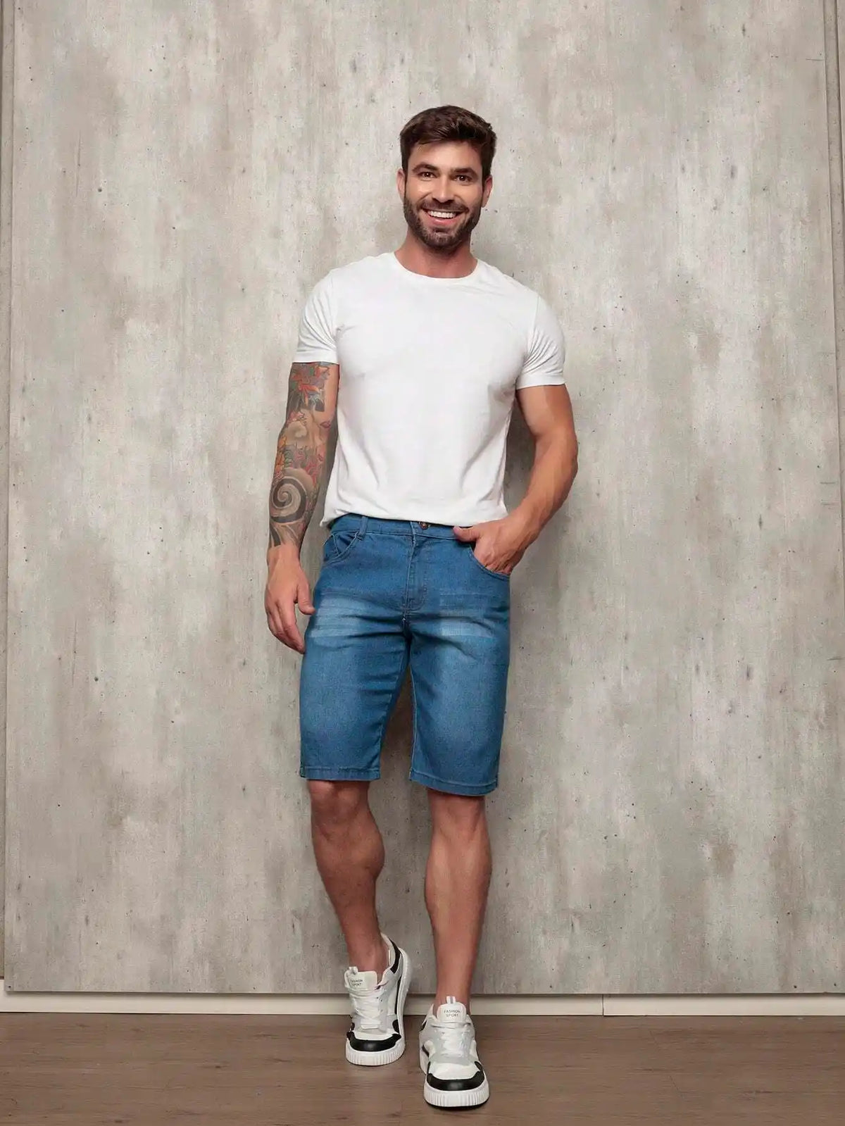 Bermuda Jeans Masculina com Lycra Urbano Loja Viego
