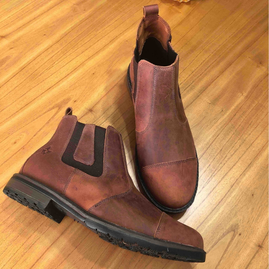 Bonita Masculina Chelsea de Couro Rústica Loja Viego