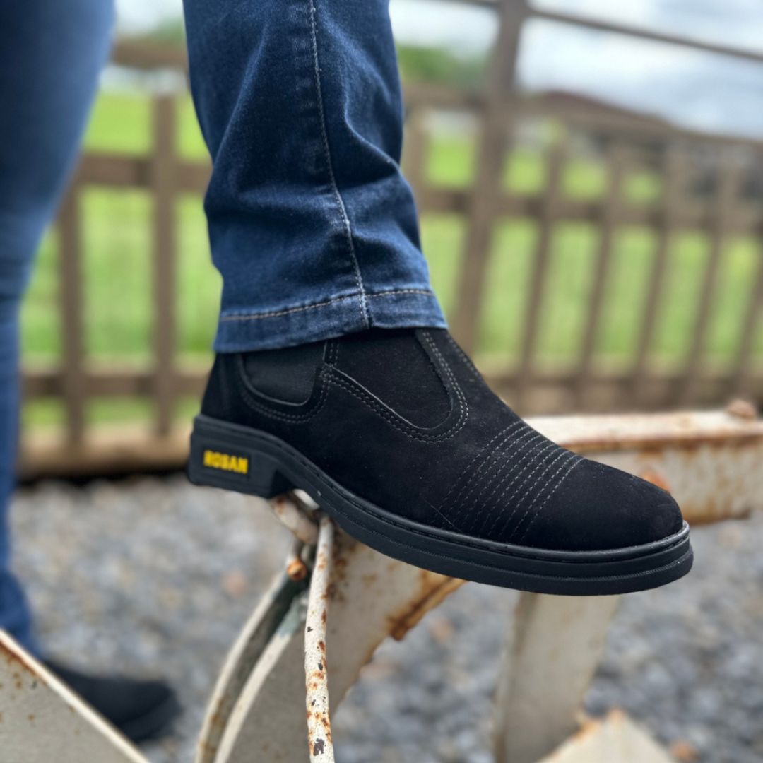 Bota Masculina Trabalho Couro Nobuck Preta Loja Viego bota masculina bota masculina trabalho Bota Masculina Trabalho Couro Nobuck Preta bota para trabalho Botas