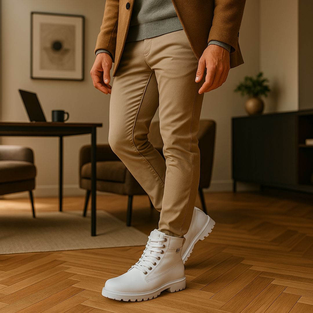 Bota Masculino Coturno Branco Urban Comfort Loja Viego bota branca masculina bota casual masculina bota com solado tratorado bota confortável masculina bota masculina coturno bota masculina moderna Bota Masculino Coturno Branco Urban Comfort bota urban comfort calçado masculino streetwear coturno branco masculino coturno masculino confortável coturno urbano masculino moda masculina urbana