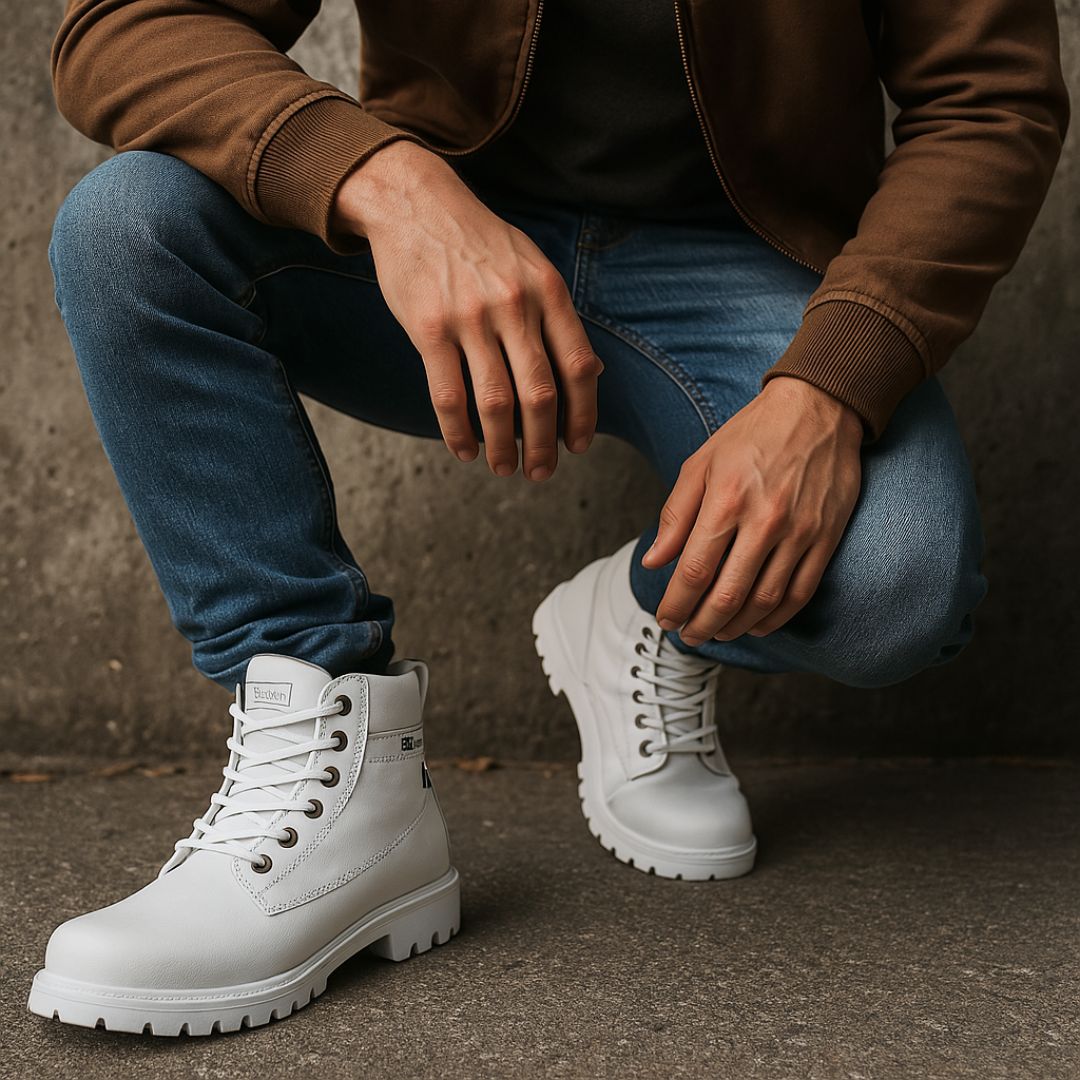 Bota Masculino Coturno Branco Urban Comfort Loja Viego bota branca masculina bota casual masculina bota com solado tratorado bota confortável masculina bota masculina coturno bota masculina moderna Bota Masculino Coturno Branco Urban Comfort bota urban comfort calçado masculino streetwear coturno branco masculino coturno masculino confortável coturno urbano masculino moda masculina urbana