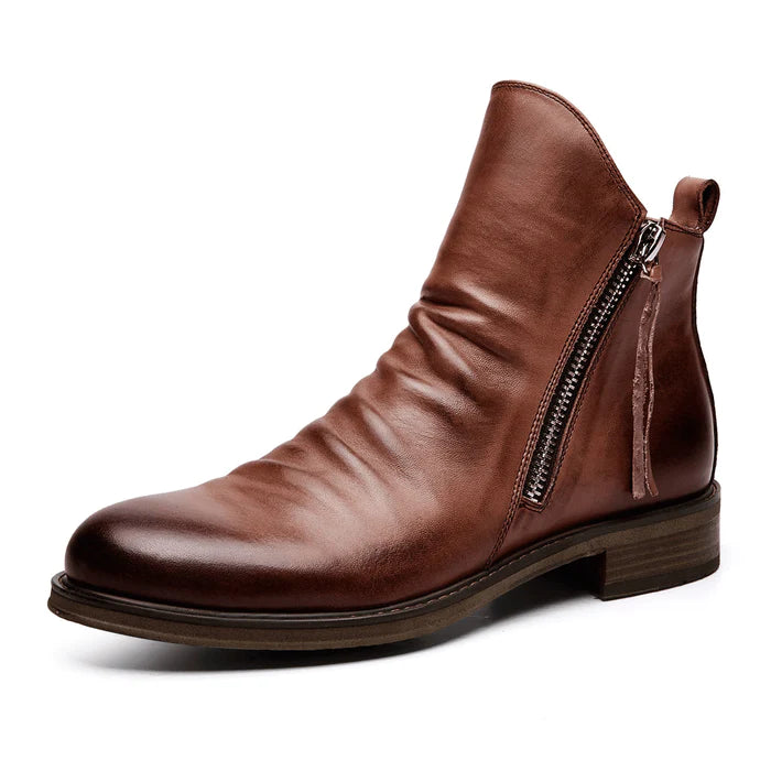 Bota Masculina Social de Couro Modelo Retrô Marrom Loja Viego
