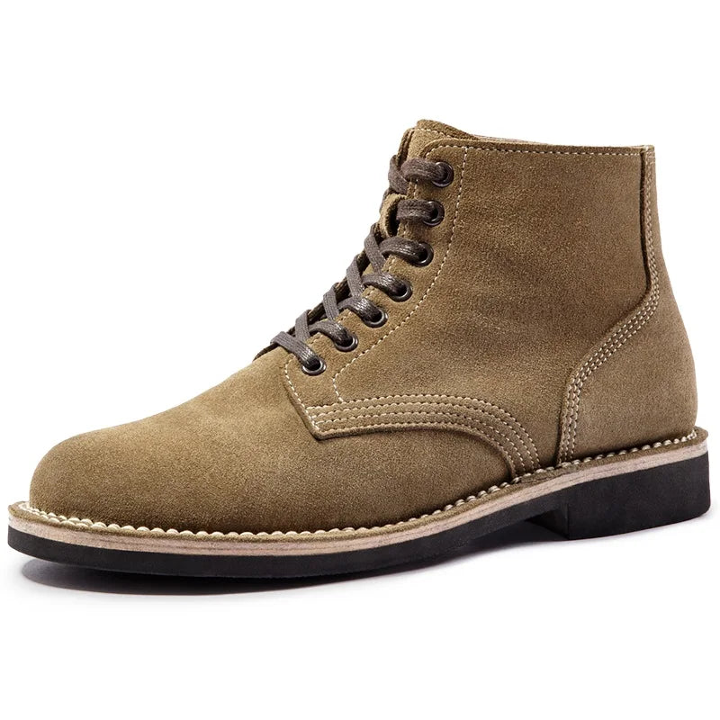 Bota de Couro Legítimo Masculino Vintage 3D Loja Viego bota de couro Bota de couro legítimo Bota de Couro Legítimo Masculino Vintage 3D Bota de couro marrom bota de couro masculina bota masculina bota masculina vintage bota moc toe Bota rústica masculina Botas Calçados masculinos de qualidade