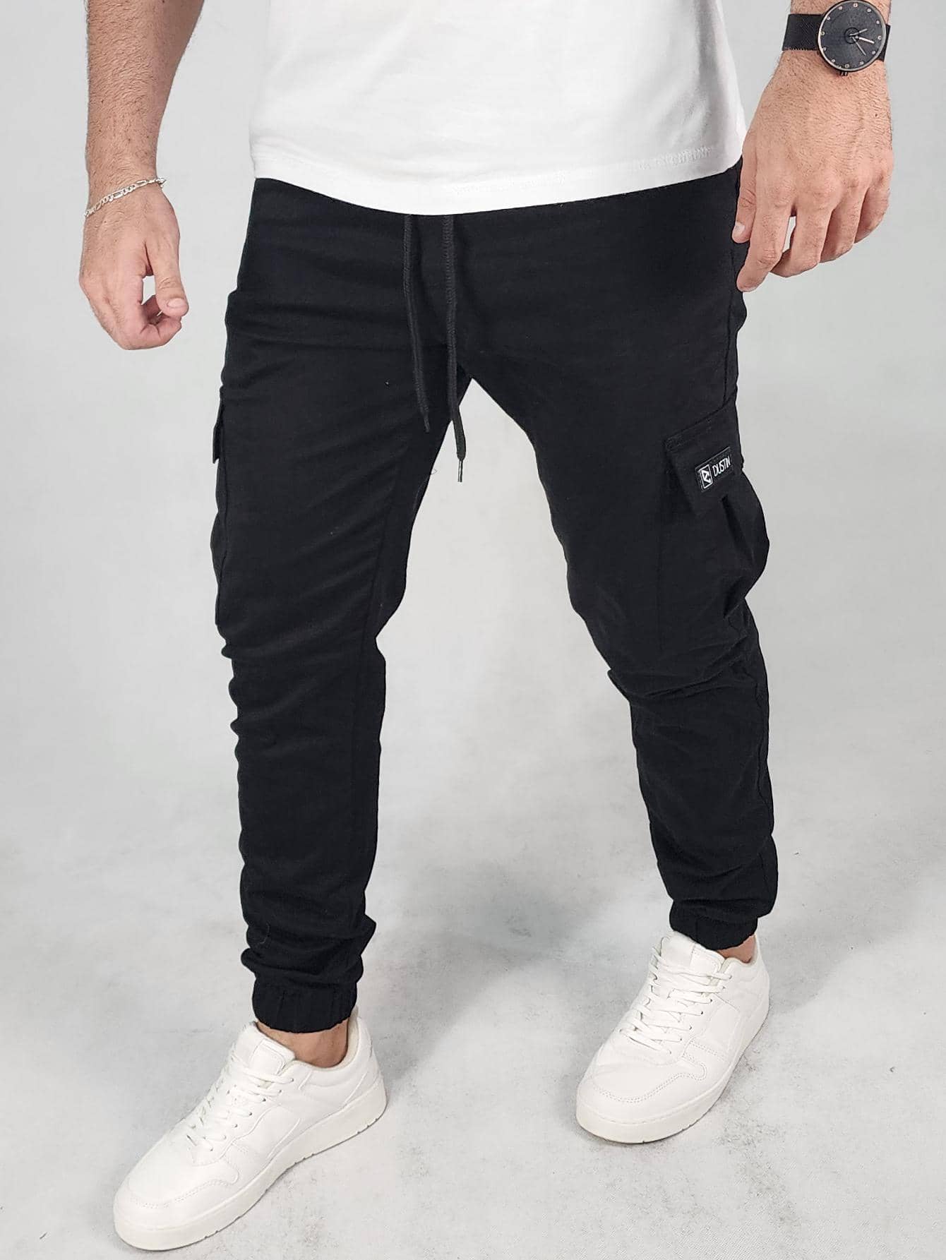 Calça Cargo Jogger Masculino Preta Lisk loja viego Calça Cargo Jogger Masculino Preta Lisk calça de academia masculina calça jogger masculina calça jogger para homem