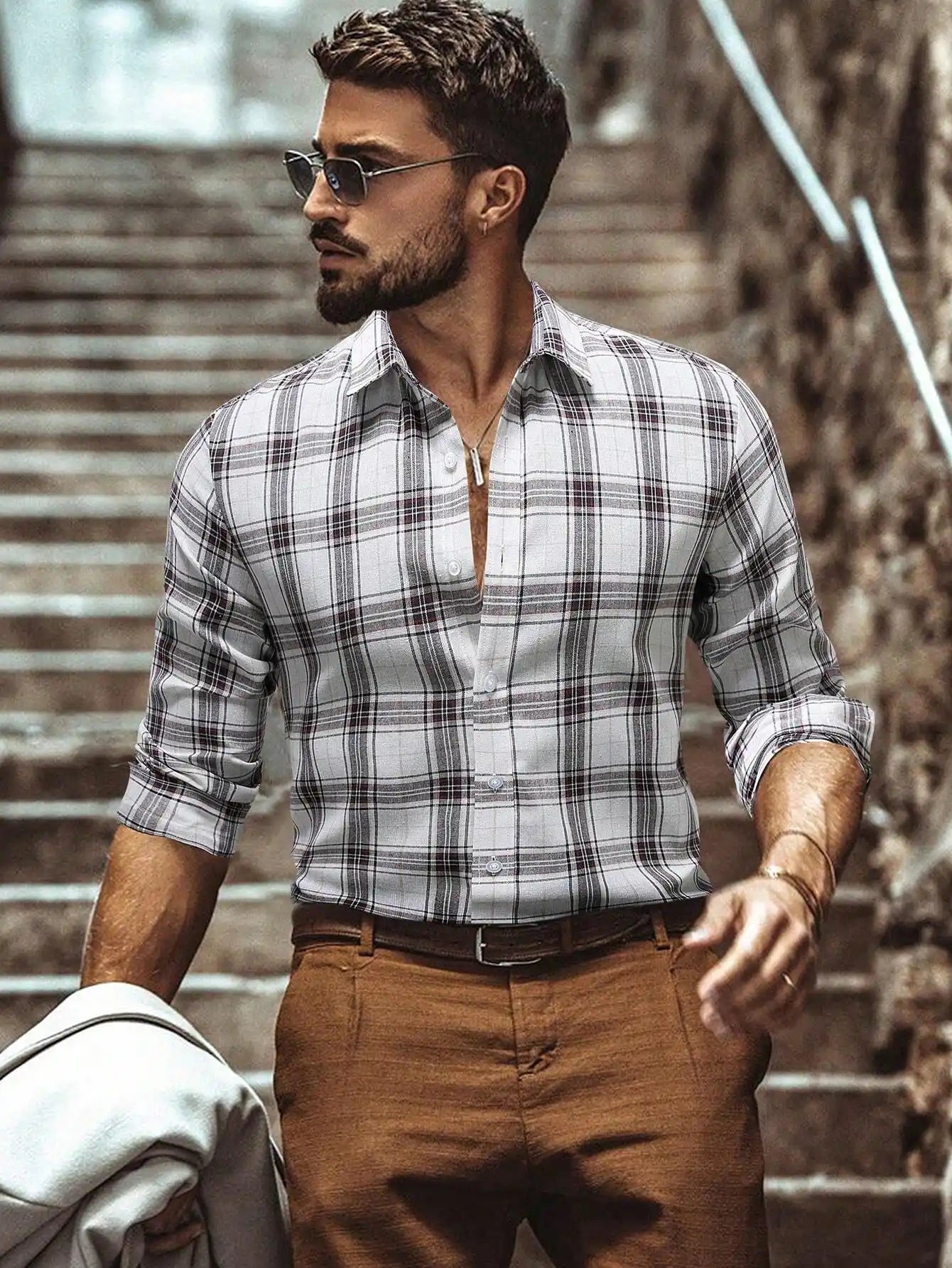 Camisa Xadrez Masculina Manga Longa White XG Loja Viego camisa xadrez camisa xadrez elegante camisa xadrez lenhador camisa xadrez manga longa camisa xadrez masculina Camisa Xadrez Masculina Manga Longa White camisa xadrez moda masculina camisa xadrez social
