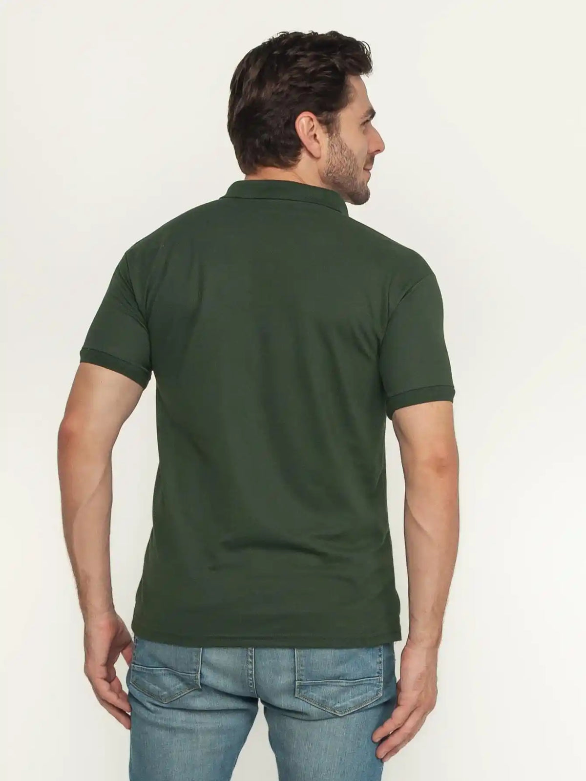 Camisa Polo Masculina Basic Verde Army Loja Viego