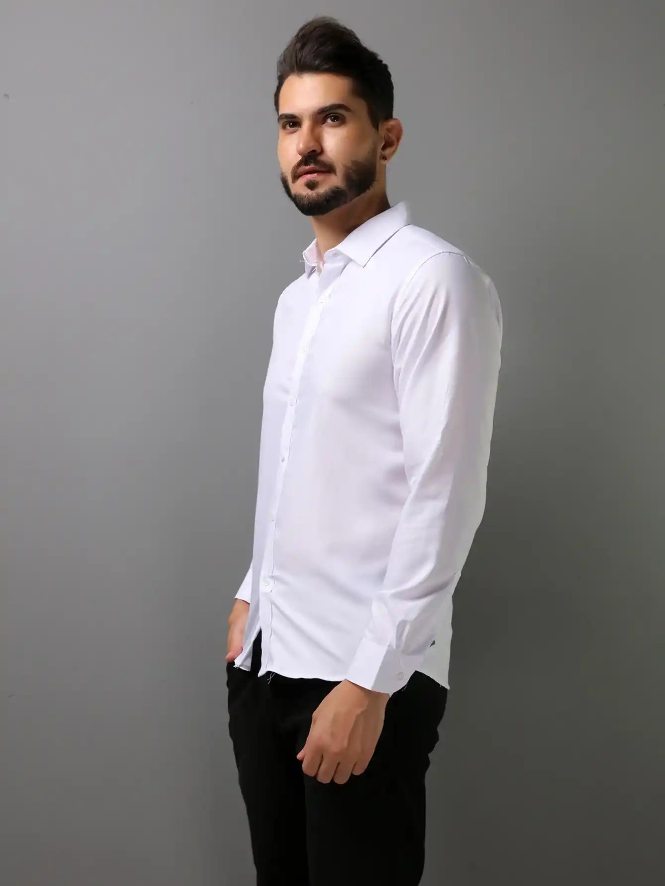 Camisa Social Branca Masculina Slim Fit Zone Loja Viego camisa manga longa xadrez camisa social camisa social branca Camisa Social Branca Masculina Slim Fit Zone camisa social masculina Camisa Social Masculina mango longa