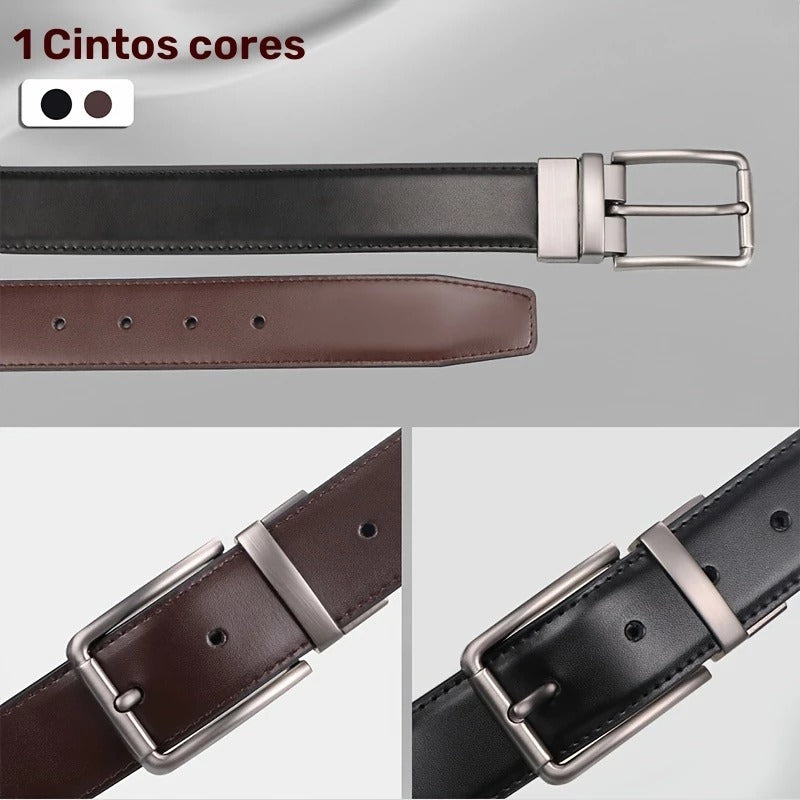 Cinto Masculino de Couro Dupla Face Viego Loja Viego cinto de couro cinto de couro genuíno cinto de couro masculino cinto masculino cinto masculino couro cinto masculino couro legítimo cinto masculino de couro Cinto Masculino de Couro Dupla Face Viego