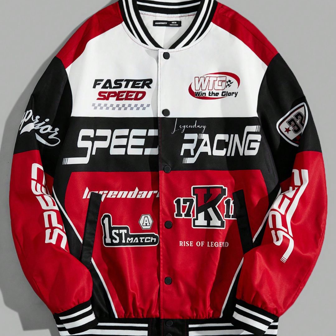 Jaqueta Masculina Beisebol Speed Racing Loja Viego jaqueta beisebol streetwear jaqueta college masculina jaqueta masculina beisebol Jaqueta Masculina Beisebol Speed Racing jaqueta masculina estilo americano jaqueta masculina vermelha jaqueta streetwear masculina jaqueta urbana masculina