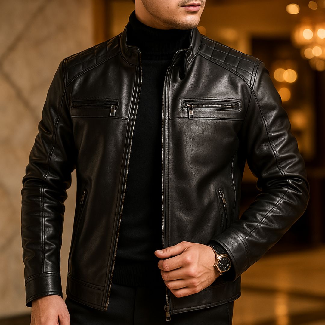 Jaqueta de Couro Masculina Preta Urban Mens – Estilo, Proteção e