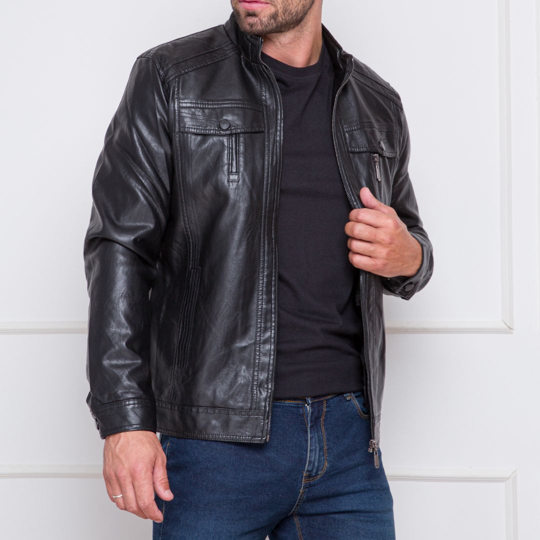 Jaqueta de Couro Masculina Slim Inverno Viego Loja Viego jaqueta casual masculina jaqueta couro jaqueta de couro Jaqueta de Couro Masculina Jaqueta de Couro Masculina Slim Inverno Viego jaqueta masculina jaqueta masculina estilosa jaqueta masculina inverno jaqueta para frio jaqueta preta masculina roupa masculina inverno