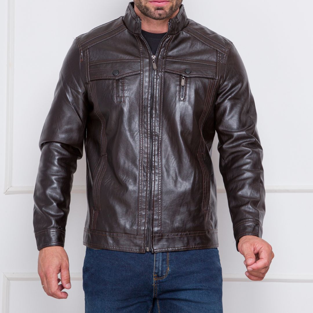 Jaqueta de Couro Masculina Slim Inverno Viego Marrom Loja Viego jaqueta casual masculina jaqueta couro jaqueta de couro Jaqueta de Couro Masculina Jaqueta de Couro Masculina Slim Inverno Viego jaqueta masculina jaqueta masculina estilosa jaqueta masculina inverno jaqueta para frio jaqueta preta masculina roupa masculina inverno