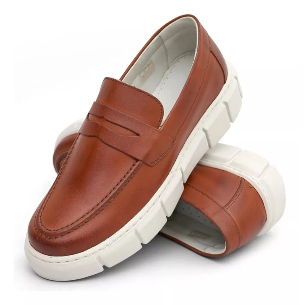 Mocassim Masculino Loafer Sola Alta Estilo Britânico