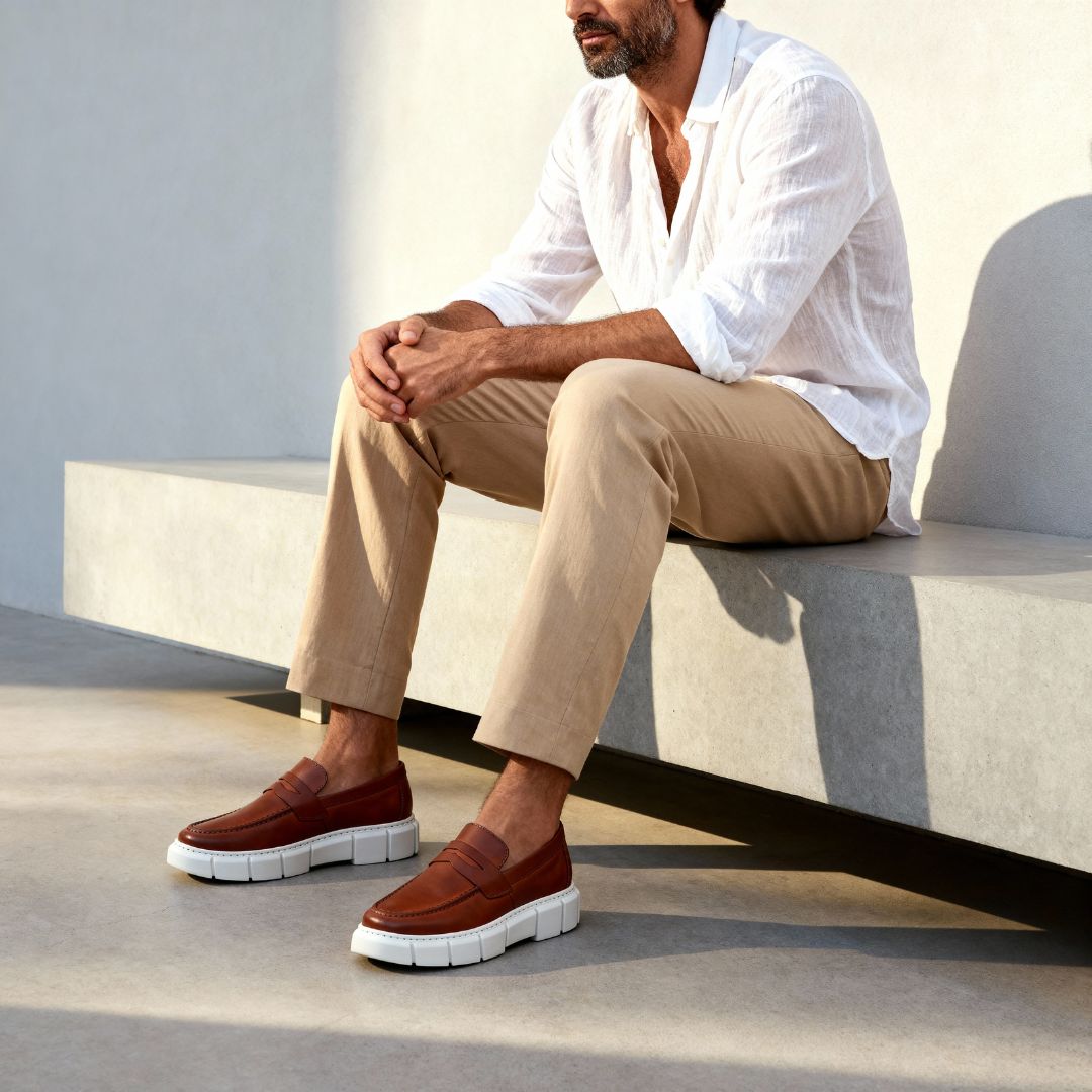 Mocassim Masculino Loafer Sola Alta Estilo Britânico