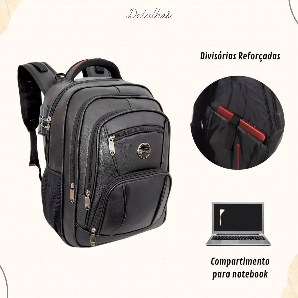 Mochila Masculina Couro Viego Trabalho Faculdade Escola loja viego mochila mochila de couro mochila de couro masculino mochila masculina Mochila Masculina Couro Viego Trabalho Faculdade Escola Mochila Masculina Reforçada Notebook mochila notebook
