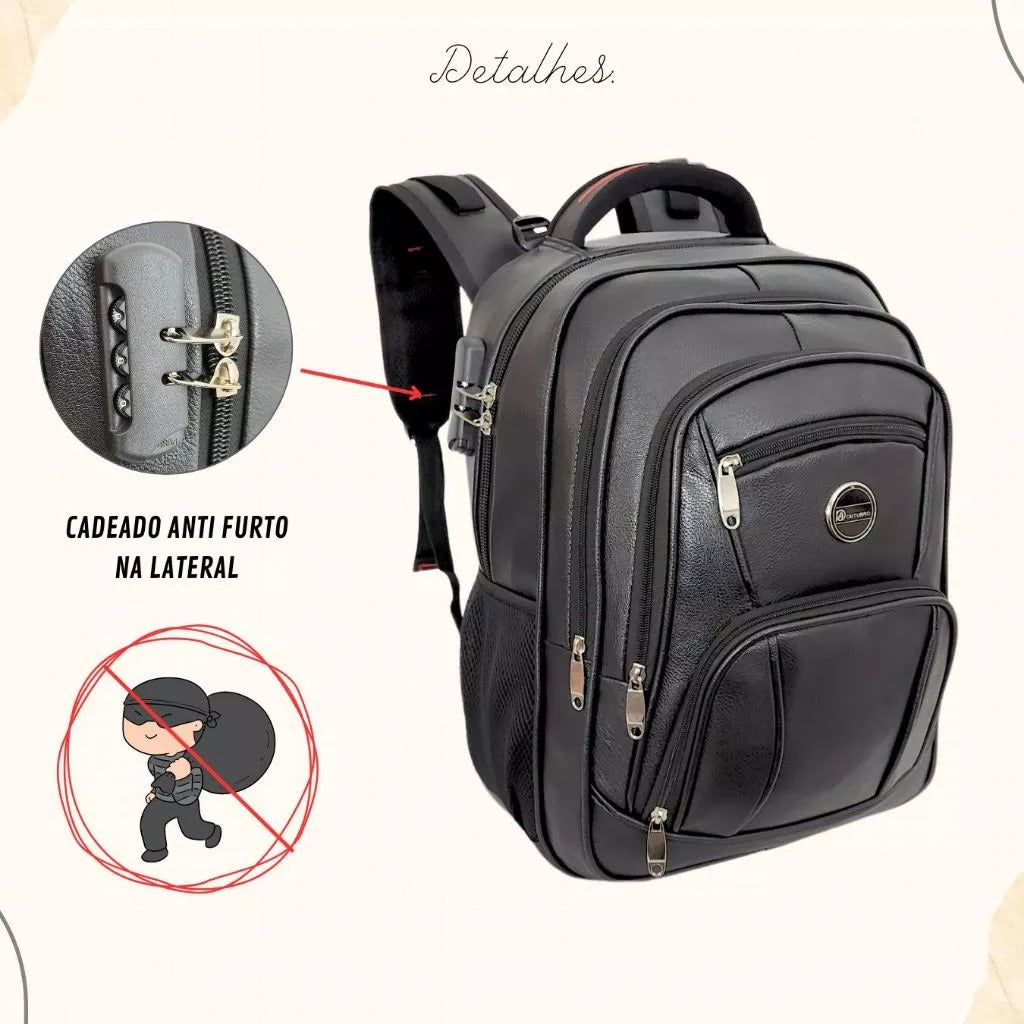 Mochila Masculina Couro Viego Trabalho Faculdade Escola loja viego mochila mochila de couro mochila de couro masculino mochila masculina Mochila Masculina Couro Viego Trabalho Faculdade Escola Mochila Masculina Reforçada Notebook mochila notebook