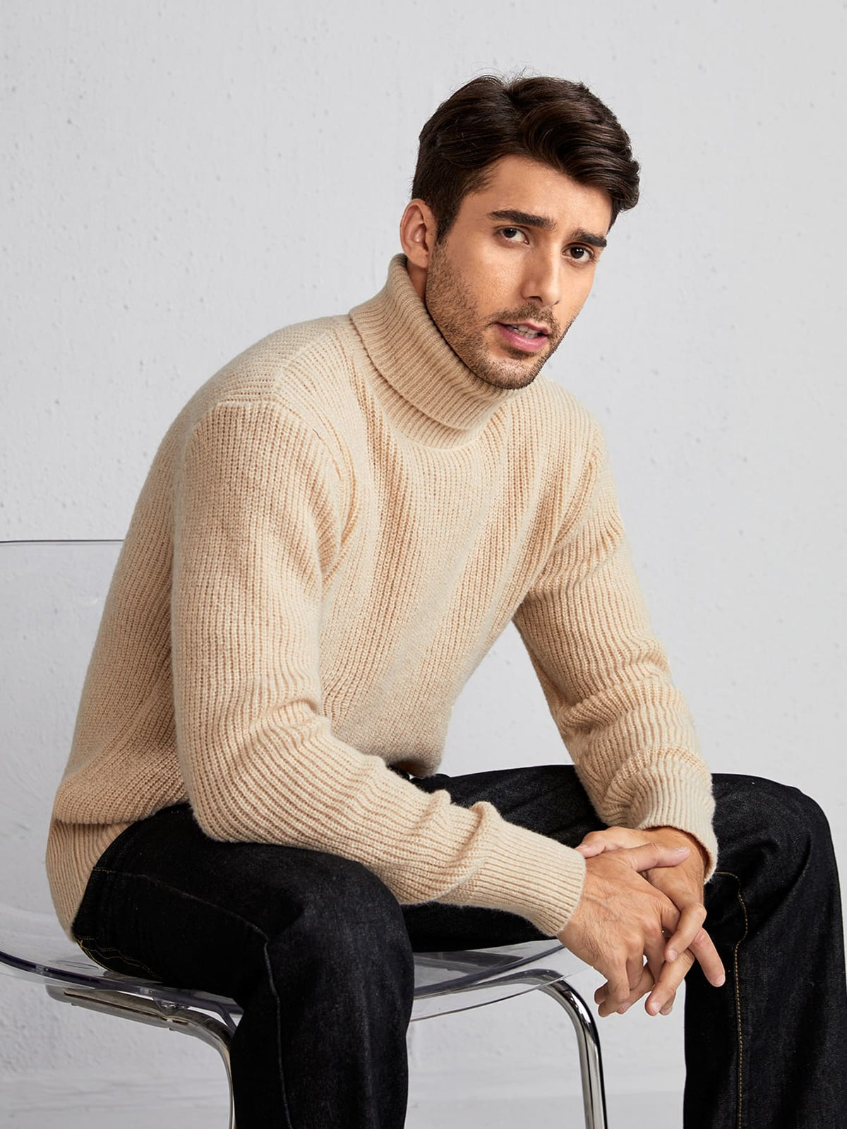 Suéter Masculino Caqui Simple Man Loja Viego