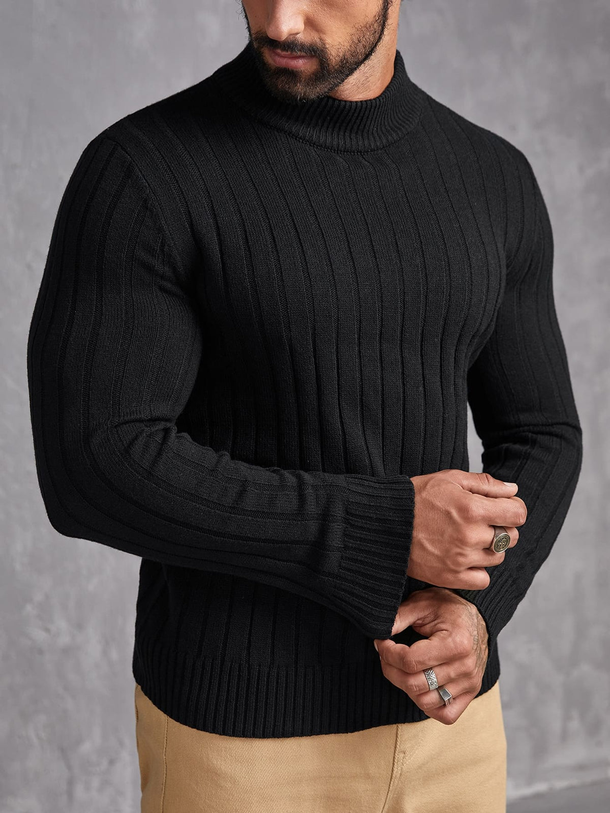 Suéter Masculino Gola Alta Preto Atlas XG Loja Viego