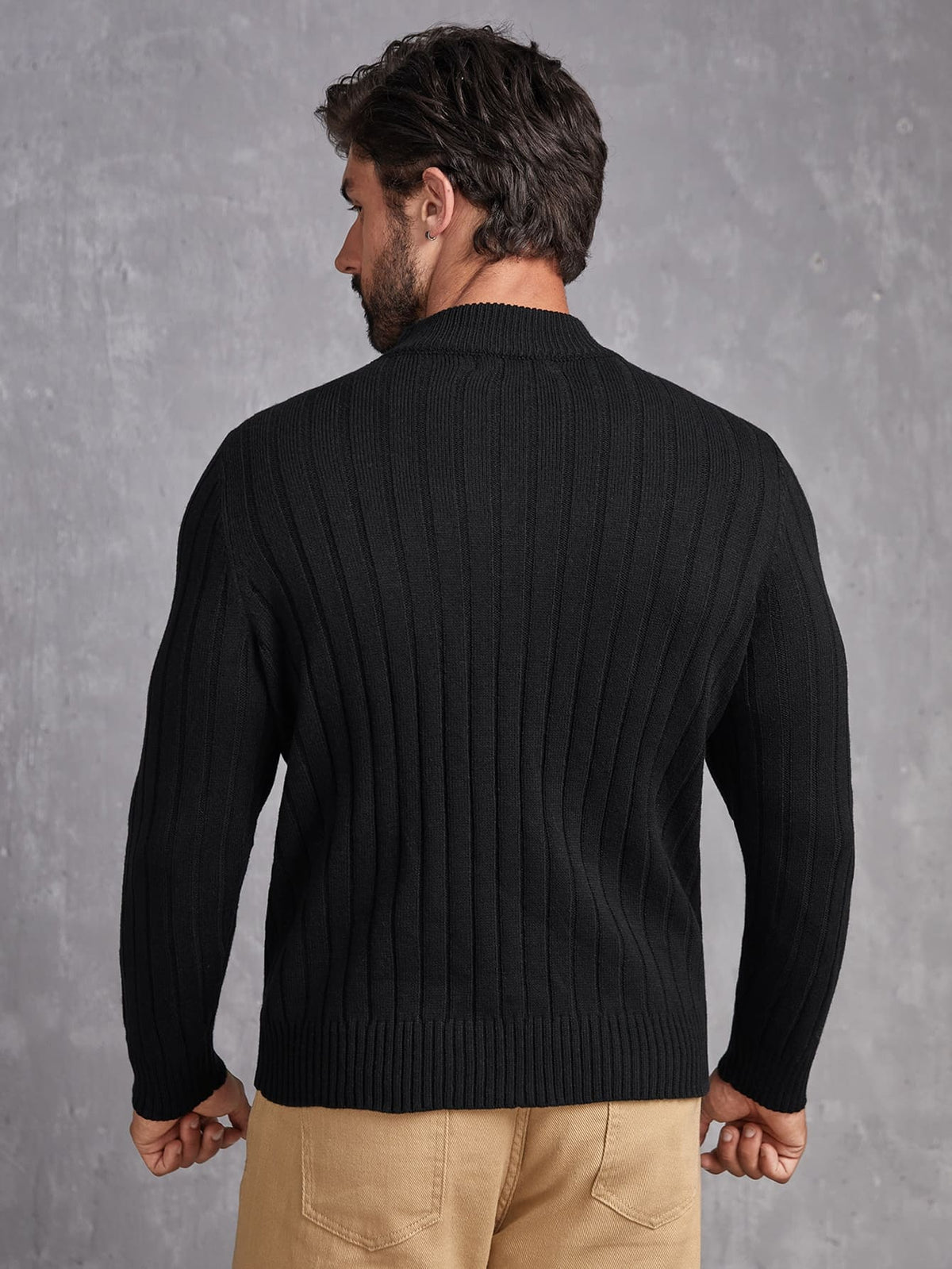 Suéter Masculino Gola Alta Preto Atlas Loja Viego