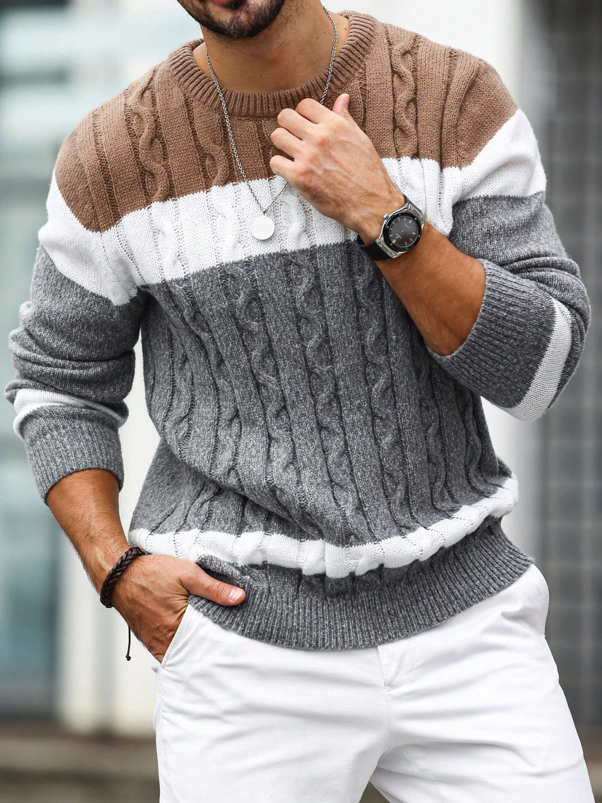 Suéter Masculino Listrado Urban XG Loja Viego