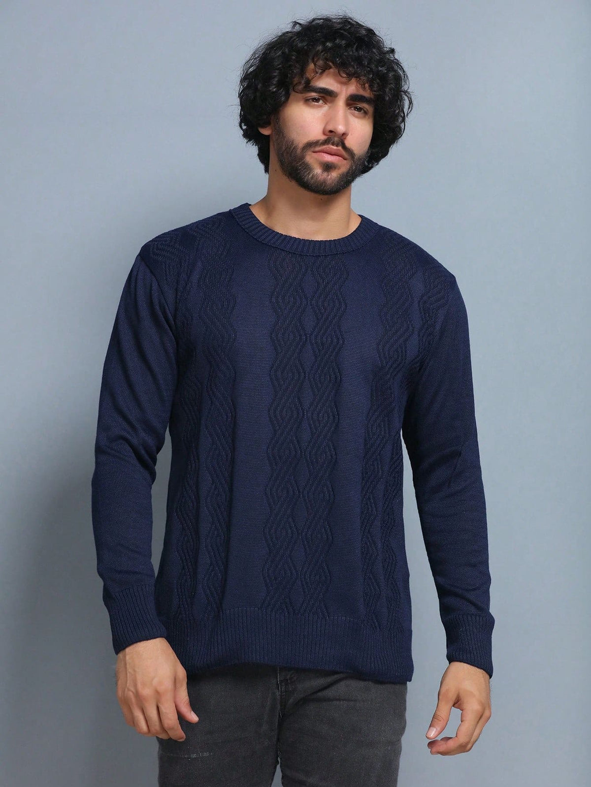 Suéter Masculino Tricot Azul Royal Loja Viego