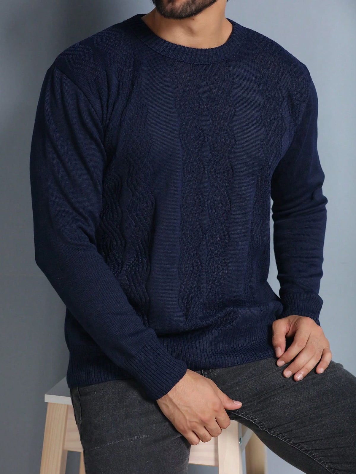 Suéter Masculino Tricot Azul Royal XG Loja Viego