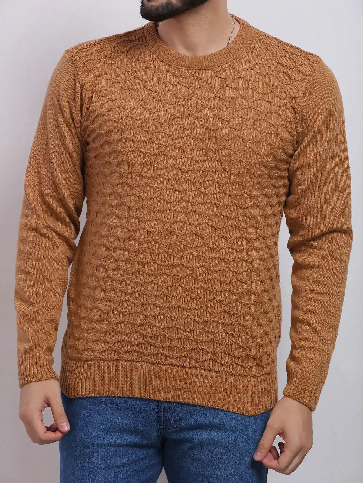 Suéter Tricot Masculino Marrom Clássico XG Loja Viego