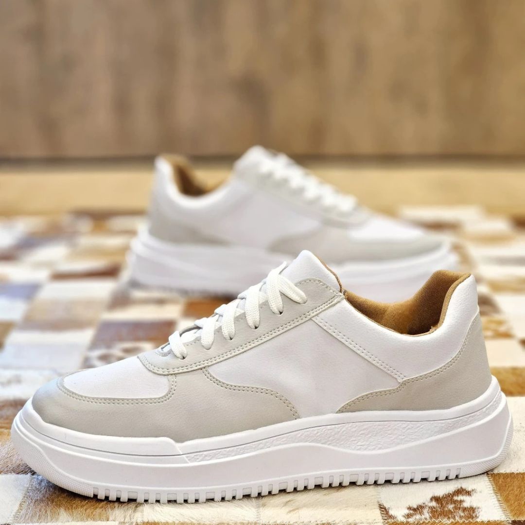 Tênis Branco Masculino Casual Sola Alta Sneakers Viego Loja Viego tenis masculino tenis masculino casual Tênis Tênis Branco Tênis Branco Masculino Tênis Branco Masculino Casual Sola Alta Sneakers Viego