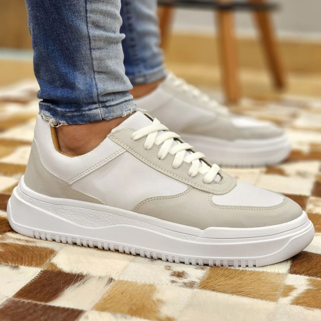 Tênis Branco Masculino Casual Sola Alta Sneakers Viego Loja Viego tenis masculino tenis masculino casual Tênis Tênis Branco Tênis Branco Masculino Tênis Branco Masculino Casual Sola Alta Sneakers Viego