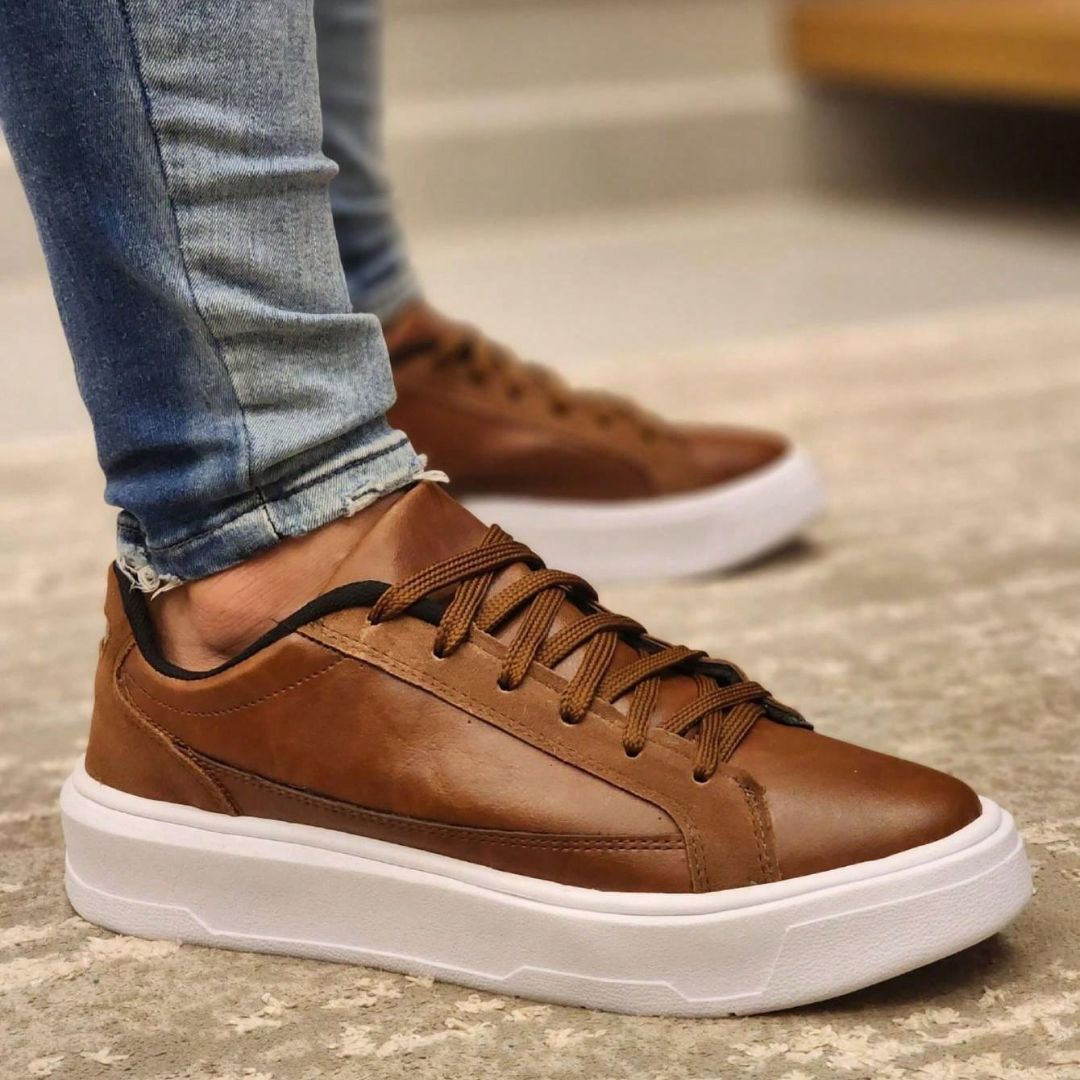 Tênis Sapatenis Masculino Casual Marrom Flex Loja Viego sapatenis flexíveis sapatenis marrom sapatenis para trabalho tenis masculino tenis masculino casual Tênis tênis confortável masculino tênis marrom couro tênis masculino dia a dia tênis masculino estiloso tênis masculino moda Tênis Sapatenis Tênis Sapatenis Masculino Casual Marrom Flex