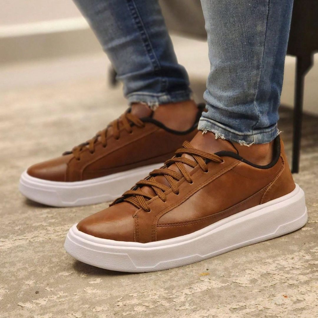 Tênis Sapatenis Masculino Casual Marrom Flex Loja Viego sapatenis flexíveis sapatenis marrom sapatenis para trabalho tenis masculino tenis masculino casual Tênis tênis confortável masculino tênis marrom couro tênis masculino dia a dia tênis masculino estiloso tênis masculino moda Tênis Sapatenis Tênis Sapatenis Masculino Casual Marrom Flex