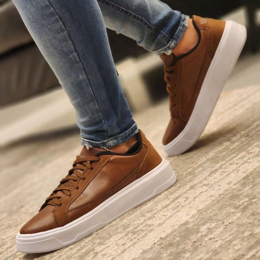 Tênis Sapatenis Masculino Casual Marrom Flex Loja Viego sapatenis flexíveis sapatenis marrom sapatenis para trabalho tenis masculino tenis masculino casual Tênis tênis confortável masculino tênis marrom couro tênis masculino dia a dia tênis masculino estiloso tênis masculino moda Tênis Sapatenis Tênis Sapatenis Masculino Casual Marrom Flex