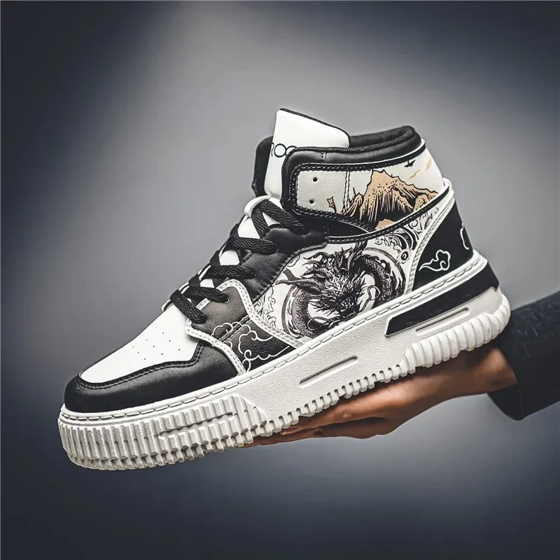 Tênis Masculino Air Dragons Preto Loja Viego calçados masculinos Sapatênis Sapatênis Masculino tenis masculino tenis masculino casual tenis masculino retro Tênis Tênis Casual Masculino Breath tênis casual moderno tênis confortável para homens tênis esportivo masculino tênis leve e resistente Tênis Masculino Air Dragons