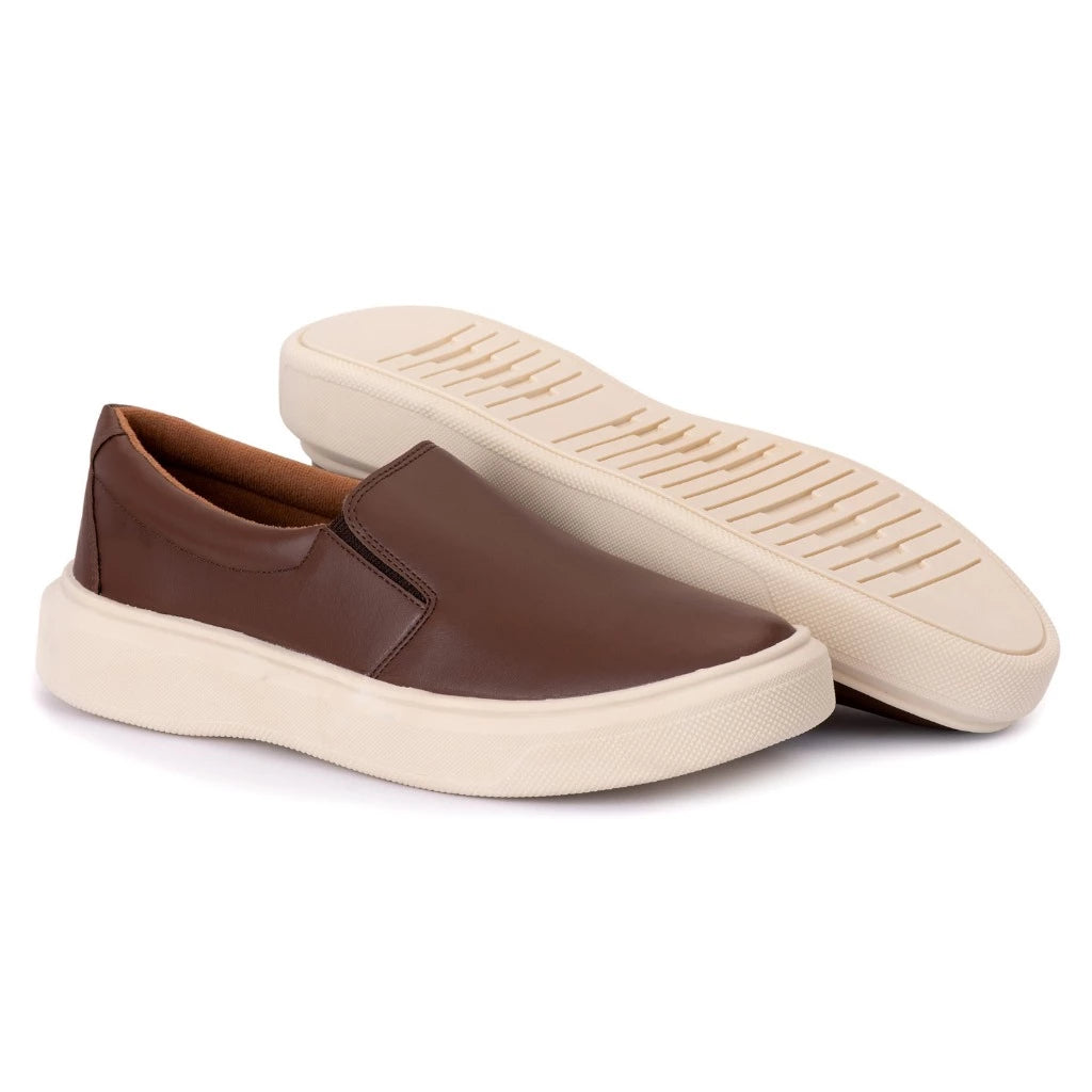 Tênis Sapatenis Masculino Casual Slip On Viego Loja Viego sapatenis flexíveis sapatenis marrom sapatenis para trabalho tenis masculino tenis masculino casual Tênis tênis confortável masculino tênis marrom couro tênis masculino dia a dia tênis masculino estiloso tênis masculino moda Tênis Sapatenis Tênis Sapatenis Masculino Casual Slip On Viego
