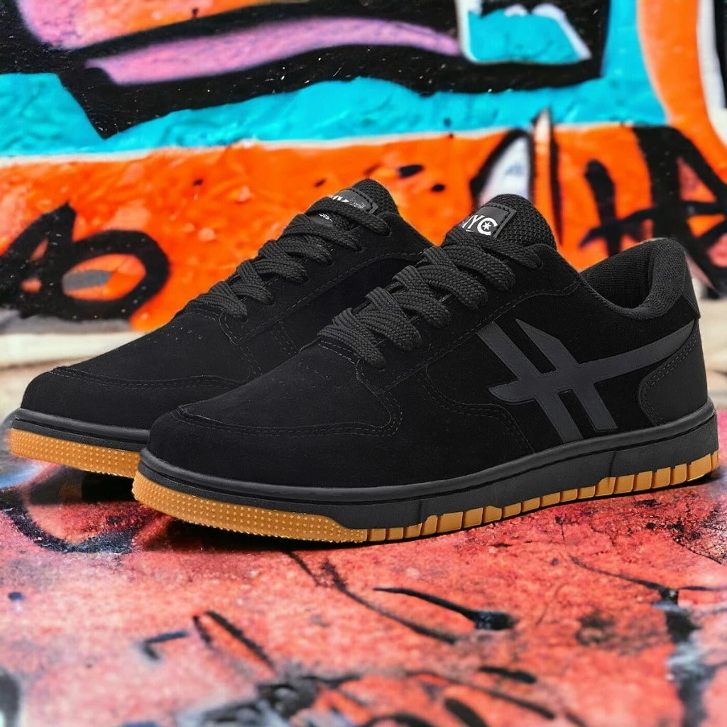 Tênis Masculino Casual Nyc Skatista Viego Preto Marrom Loja Viego tenis masculino tenis masculino casual Tênis tênis confortável masculino Tênis Masculino Casual Nyc Skatista Viego tênis masculino dia a dia tênis masculino estiloso
