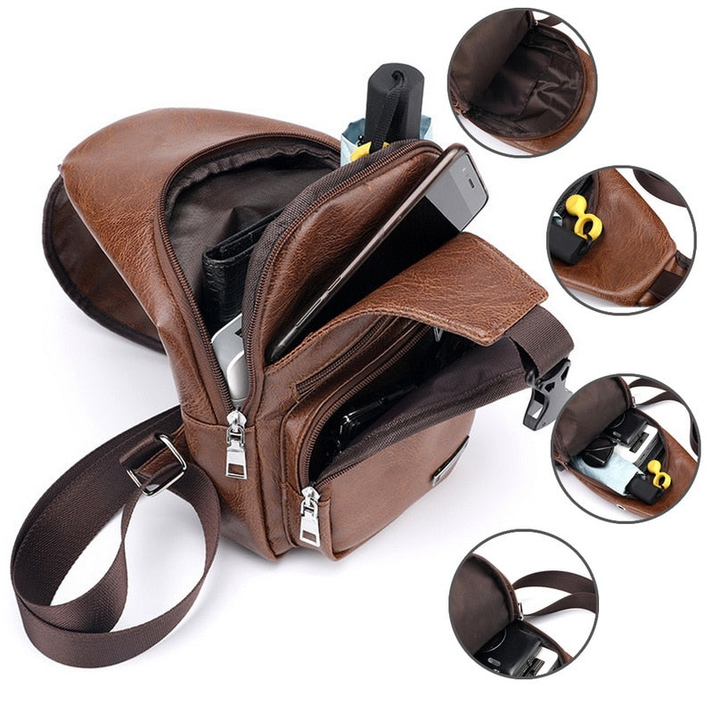 Mochila Masculina Couro Bolsa de Peito Jeep Loja Viego bag masculina de couro bag masculina transversal bag mochila Jeep Mochila Masculina Couro Bolsa de Peito Jeep mochila transversal