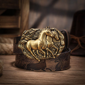 Cinto Country Masculino Cowboy Western Couro Vintage Marrom Loja Viego