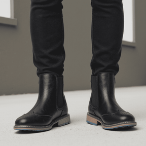Bota Masculino de Couro Preto Americano Brogue Loja Viego