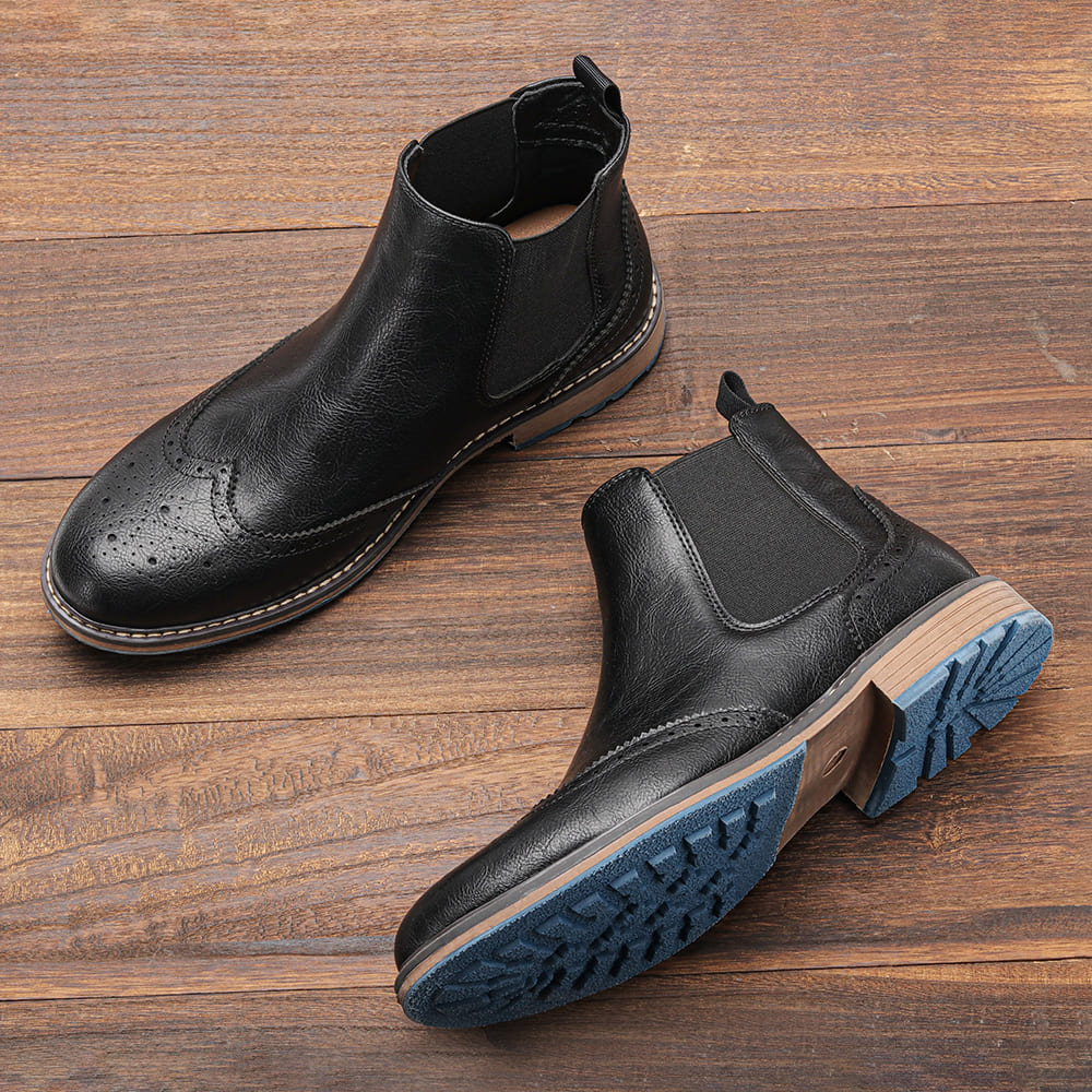 Bota Masculino de Couro Preto Americano Brogue Loja Viego