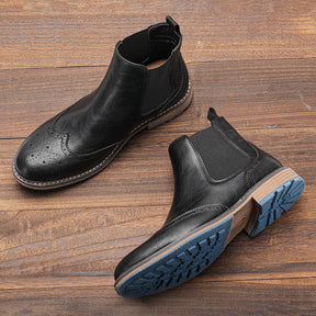 Bota Masculino de Couro Preto Americano Brogue Loja Viego