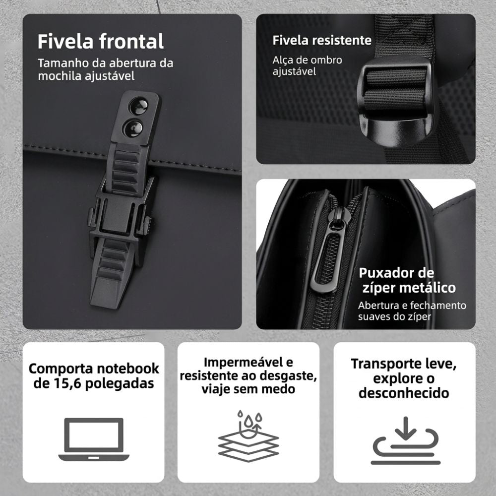 Mochila Masculina Impermeável e Reforçada Berlim | Para Notebook Loja Viego