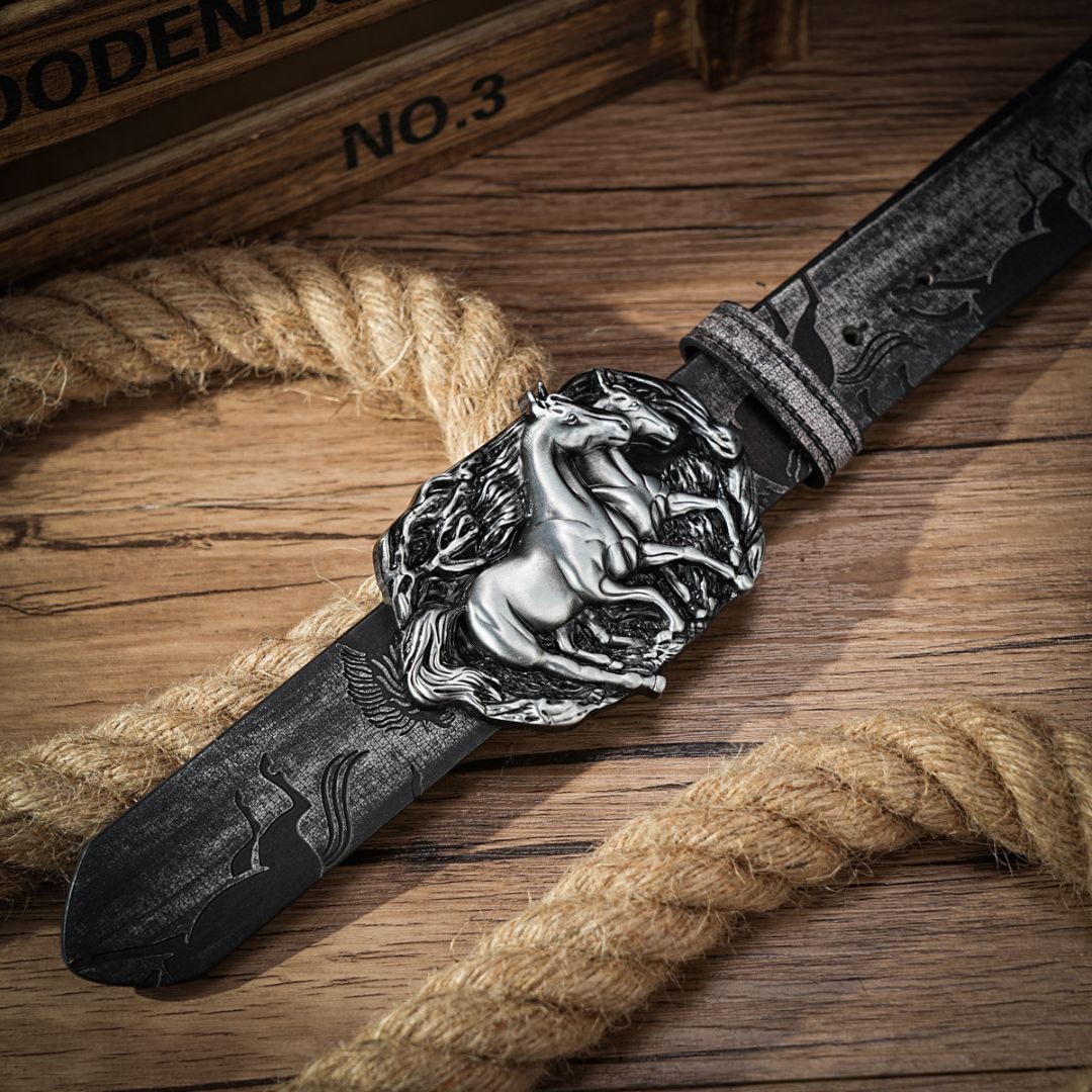 Cinto Country Masculino Cowboy Western Couro Vintage Loja Viego