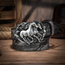 Cinto Country Masculino Cowboy Western Couro Vintage Preto Loja Viego