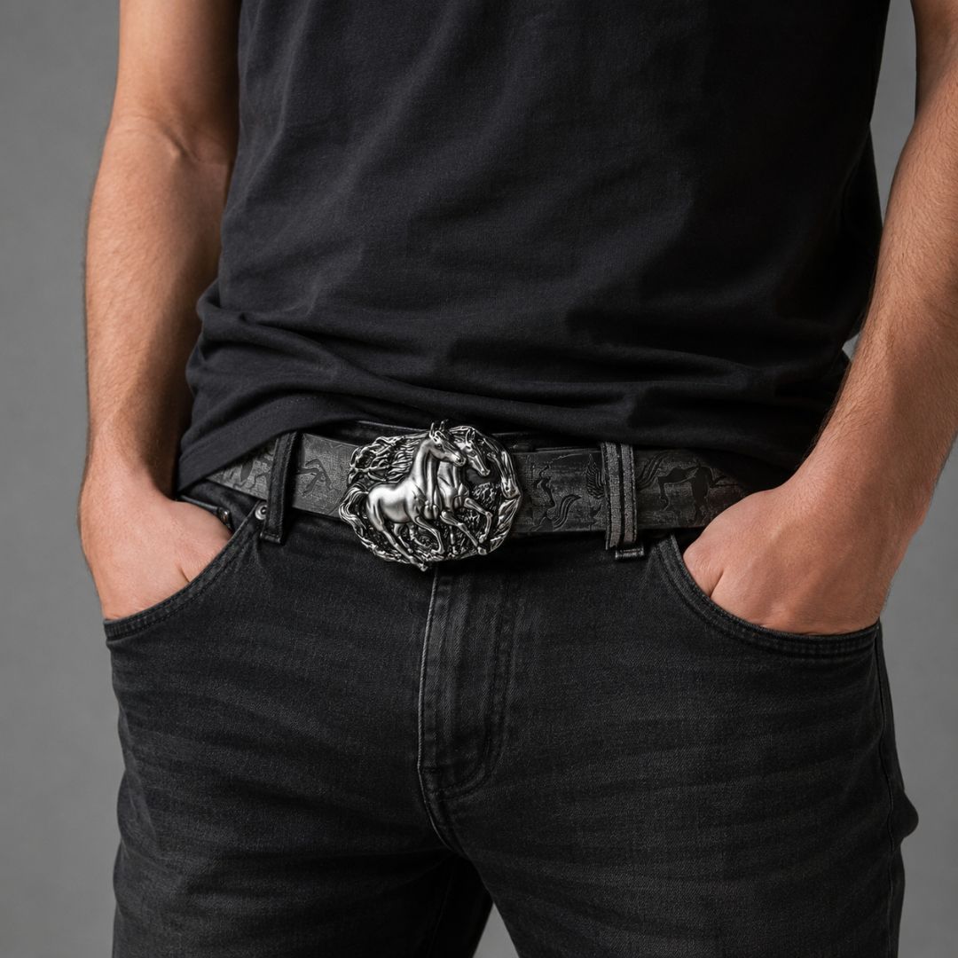 Cinto Country Masculino Cowboy Western Couro Vintage Loja Viego