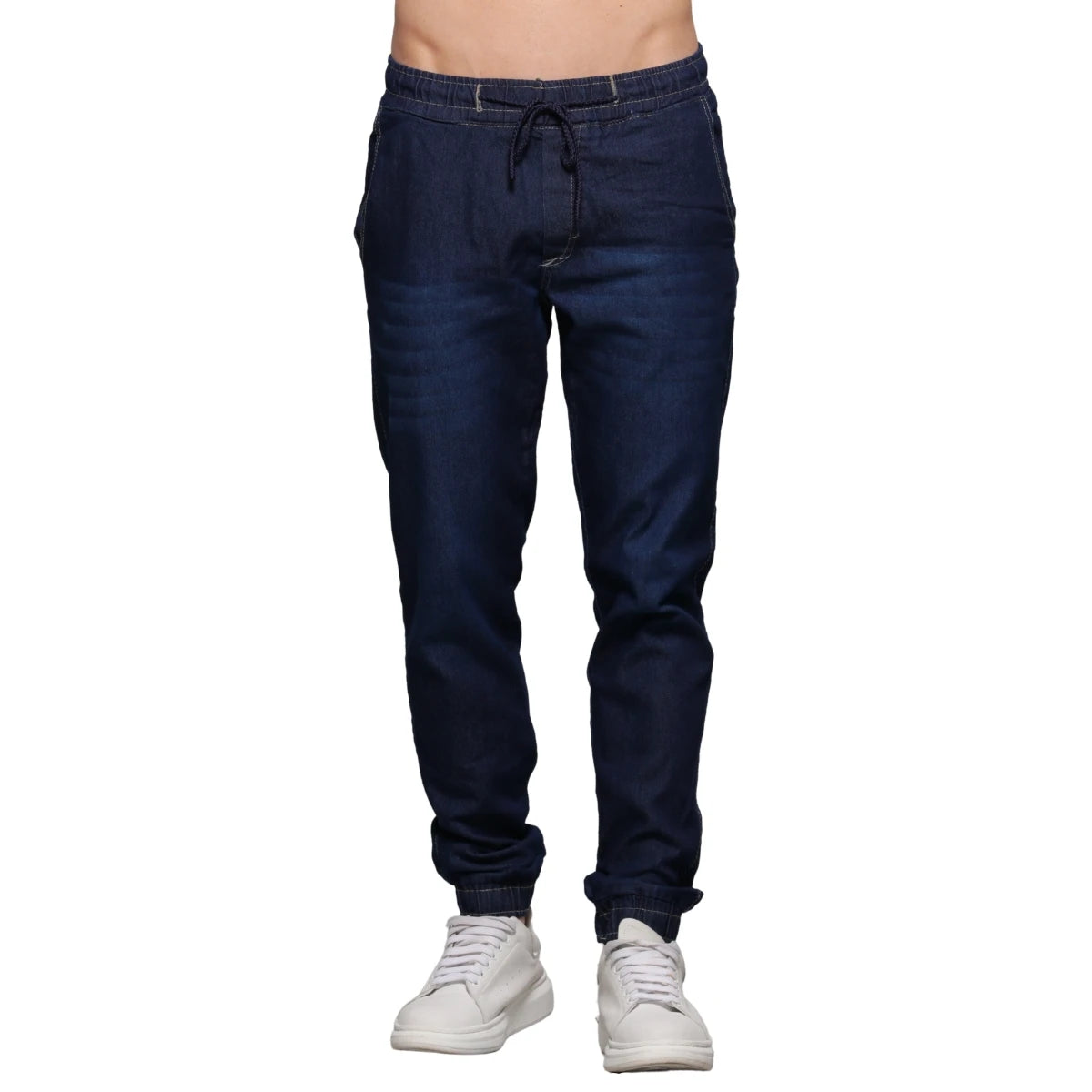 Calça Jeans Masculina Jogger Azul Escuro - Invictus Azul Escuro Loja Viego calça calça jeans jogger calça jeans masculina calça jeans masculina com elastano calça jeans masculina escura Calça Jeans Masculina Jogger Azul Escuro - Invictus Calça Jogger calça jogger masculina