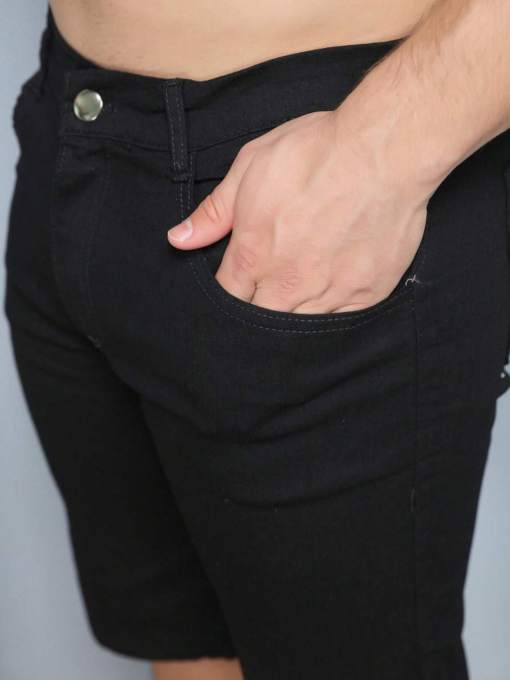 Bermuda Jeans Masculina Preta Casual Hawk