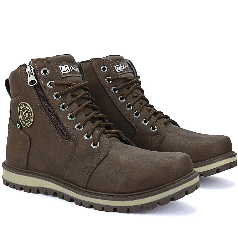 Bota Casual Masculina CR com Zíper Lateral Loja Viego bota bota casual masculina Bota Casual Masculina CR com Zíper Lateral bota casual masculina democrata bota casual masculina marrom bota casual masculina preta bota masculina Botas botas casual masculina