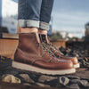 Bota Masculina de Couro Moc Toe Vintage