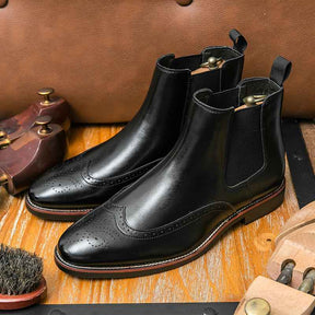 Bota Chelsea Masculino Retrô Britânico de Couro Loja Viego bota Bota chelsea Bota chelsea couro bota chelsea masculina look Bota Chelsea Masculino Clássica de Couro Bota Chelsea Masculino Retrô Britânico de Couro bota masculina